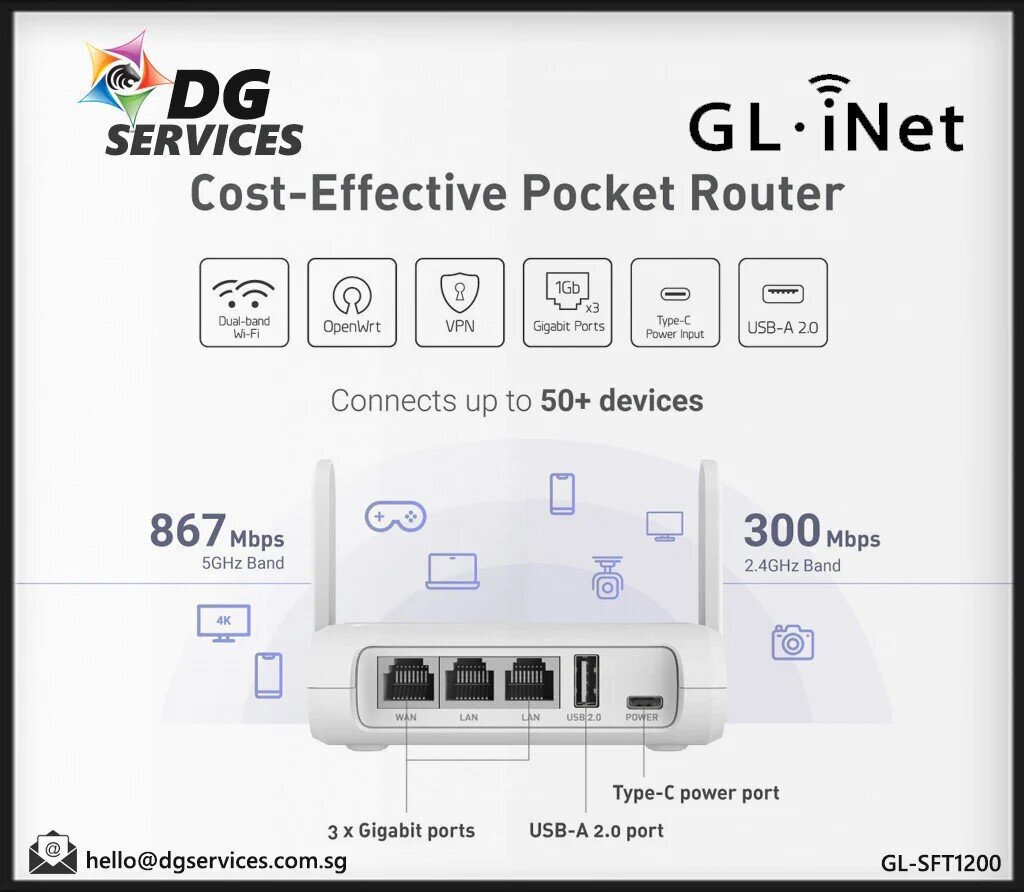 Wireless Router GL.iNet GL-SFT1200, IPTV, VPN цена | kaup24.ee