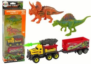 Dinosauruste komplekt koos auto ja haagisega Dino Hunter цена и информация | Игрушки для мальчиков | kaup24.ee