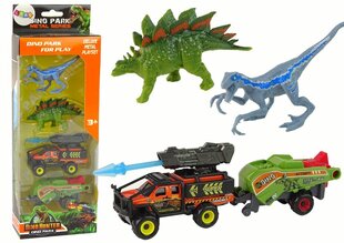 Dinosauruste ja haagisega auto komplekt Dino Hunter цена и информация | Игрушки для мальчиков | kaup24.ee