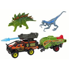 Dinosauruste ja haagisega auto komplekt Dino Hunter цена и информация | Игрушки для мальчиков | kaup24.ee