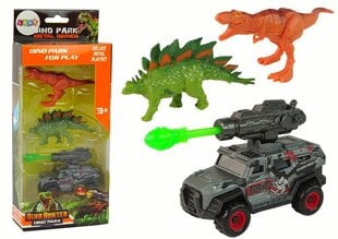 Dinosauruste kujude ja auto komplekt Dino Hunter hind ja info | Poiste mänguasjad | kaup24.ee