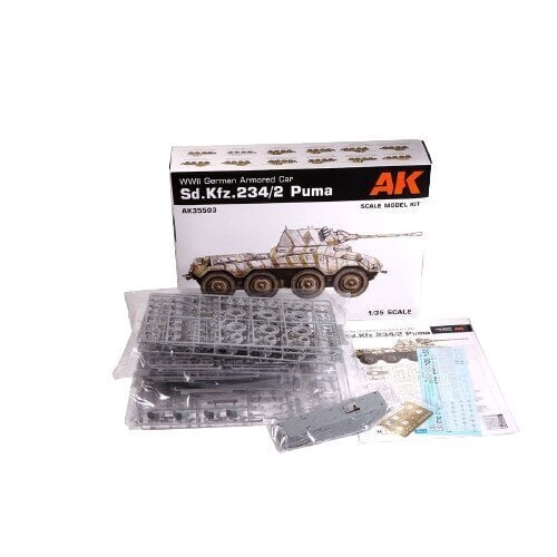 Konstruktor AK Interactive - Sd.Kfz. 234/2 Puma WWII German Armoured Car, 1/35, AK35503 цена и информация | Klotsid ja konstruktorid | kaup24.ee