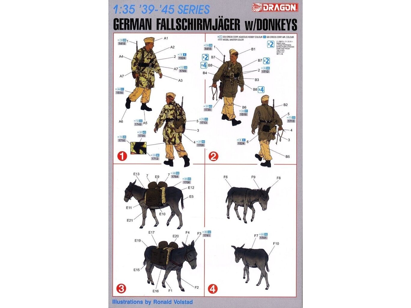 Konstruktor Dragon - German Fallschirmjäger w/Donkeys, 1/35, 6077 hind ja info | Klotsid ja konstruktorid | kaup24.ee