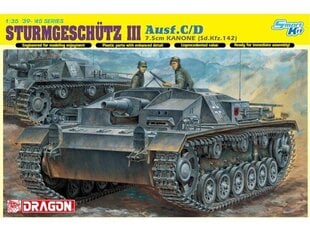 Konstruktor Dragon - Sturmgeschütz III Ausf C/D 7.5cm KANONE (SdKfz 142) w/Magic Track, 1/35, 6851 цена и информация | Конструкторы и кубики | kaup24.ee