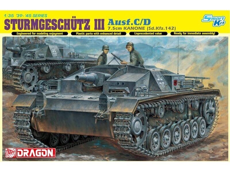 Konstruktor Dragon - Sturmgeschütz III Ausf C/D 7.5cm KANONE (SdKfz 142) w/Magic Track, 1/35, 6851 цена и информация | Klotsid ja konstruktorid | kaup24.ee