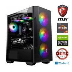 Gamer Ryzen 5 5600G 32GB 1TB SSD NVME 1TB HDD GTX 1650 Windows 11 Стационарный компьютер цена и информация | Стационарные компьютеры | kaup24.ee