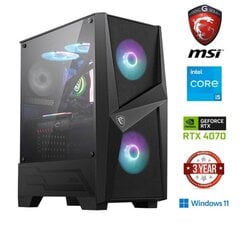 Gamer i5-13400F 16GB 256GB NVME 1TB HDD RTX 4070 Windows 11 Стационарный компьютер цена и информация | Стационарные компьютеры | kaup24.ee