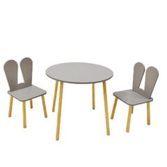 Lastelaud koos toolidega Montepi, pruun/hall цена и информация | Детские столы и стулья | kaup24.ee