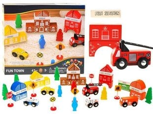 Puidust klotside komplekt Miestelis, 47 o. hind ja info | Imikute mänguasjad | kaup24.ee