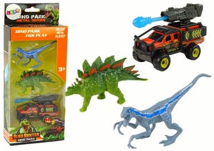 Dinosauruste kujude komplekt koos autoga Dino Hunter цена и информация | Игрушки для мальчиков | kaup24.ee