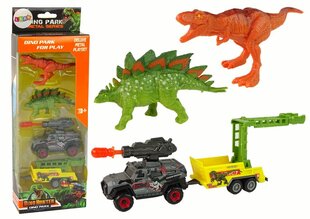 Dinosauruse ja haagisega auto komplekt Dino Hunter, hall цена и информация | Игрушки для мальчиков | kaup24.ee