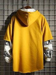 Унисекс кофта с капюшоном Hello MrLin, желтая/белая цена и информация | Мужские свитера | kaup24.ee