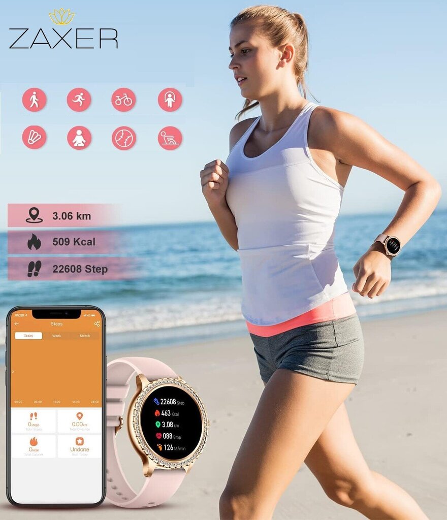 Zaxer ZI58 Gold/Pink hind ja info | Nutikellad (smartwatch) | kaup24.ee