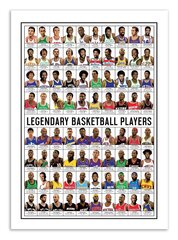 Плакат  Legendary Basketball Players 50 x 70 cm цена и информация | Картины, живопись | kaup24.ee