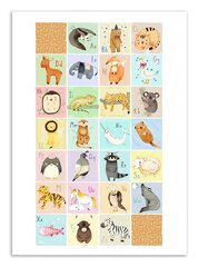 Plakat English Animals alphabet 30 x 40 cm hind ja info | Seinapildid | kaup24.ee