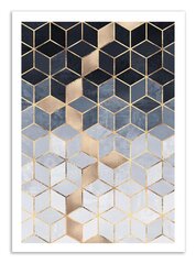 Plakat Soft blue gradient Cubes 50 x 70 cm hind ja info | Seinapildid | kaup24.ee