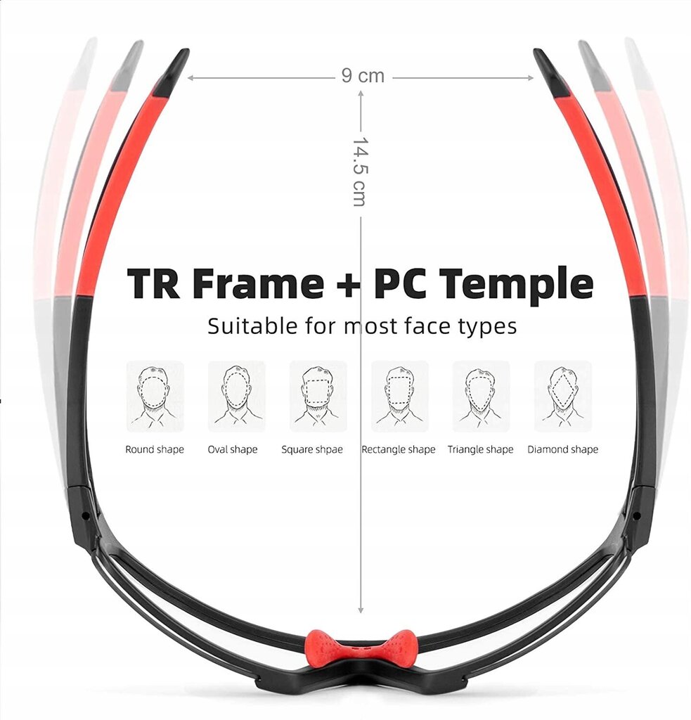 Jalgrattaprillid Rockbros SP216BK, must hind ja info | Spordiprillid | kaup24.ee