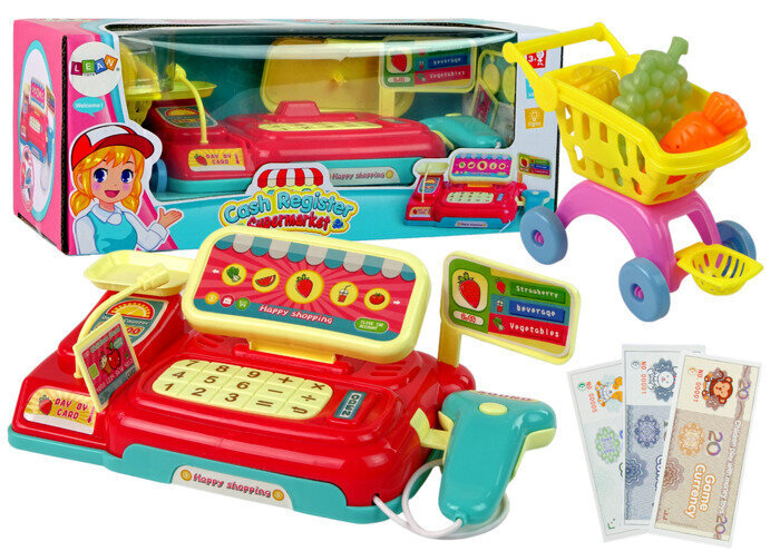 Mängukassaaparaat Lean Toys koos tarvikutega hind ja info | Tüdrukute mänguasjad | kaup24.ee