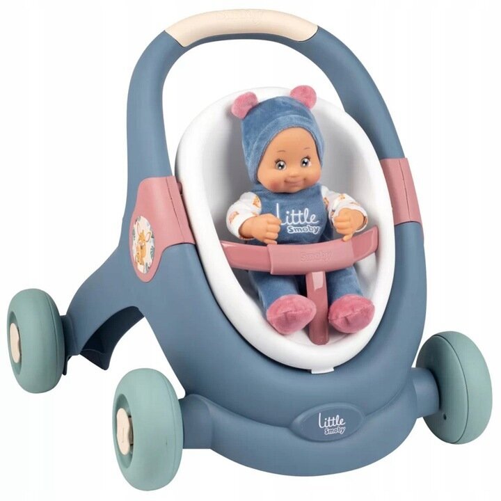 Jalutuskäru Lean Sweet Girl 3-in-1 komplekt Smoby Little, sinine hind ja info | Tüdrukute mänguasjad | kaup24.ee
