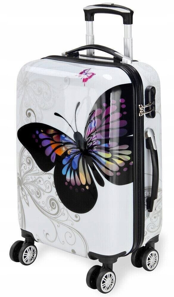 Keskmine kohver Mpmax Butterfly, M, valge цена и информация | Kohvrid, reisikotid | kaup24.ee