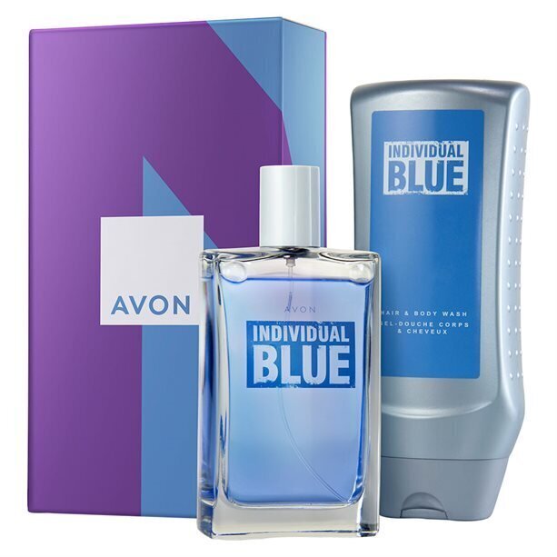 Avon Individual Blue kinkekomplekt talle: tualettvesi 100ml, dušigeel-šampoon 250ml hind ja info | Meeste parfüümid | kaup24.ee