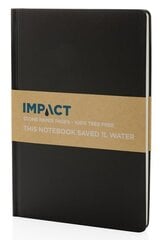 Блокнот IMPACT, XD COLLECTION, А5, 64 листа, 58 г/м², линованная бумага, каменная пыль, твердая черная обложка цена и информация | Тетради и бумажные товары | kaup24.ee