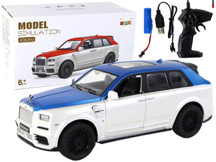 Auto koos puldiga Lean Toys, sinine/valge hind ja info | Poiste mänguasjad | kaup24.ee
