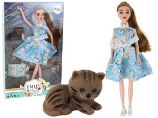 Lėlė Emily su mėlyna suknele ir katinu цена и информация | Игрушки для девочек | kaup24.ee