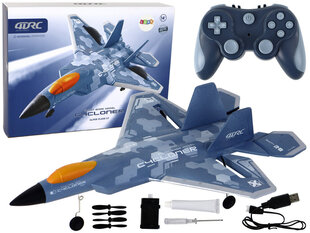 Hävitaja Lean Toys 4D-G7 koos kaugjuhtimispuldiga, sinine hind ja info | Poiste mänguasjad | kaup24.ee