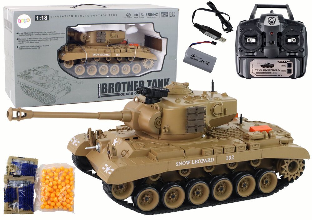 Tank koos puldiga Leopard 102 Lean Toys, pruun hind ja info | Poiste mänguasjad | kaup24.ee