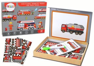 Magnet-puslekomplekt Lean Toys, tuletõrjeautod hind ja info | Arendavad mänguasjad | kaup24.ee