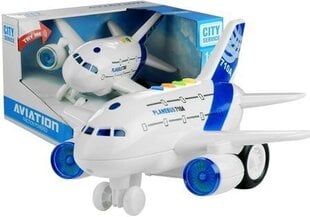 Žaislinis lėktuvas su garsais ir šviesomis, baltas цена и информация | Игрушки для мальчиков | kaup24.ee