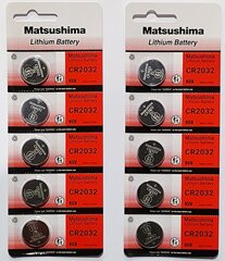 Patareid Matsushima CR2032 10tk. hind ja info | Patareid | kaup24.ee