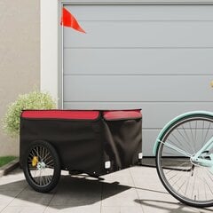 vidaXL jalgratta haagis, must ja punane, 45 kg, raud hind ja info | Jalgrattakärud | kaup24.ee