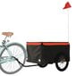 vidaXL jalgratta haagis, must ja oranž, 45 kg, raud hind ja info | Jalgrattakärud | kaup24.ee