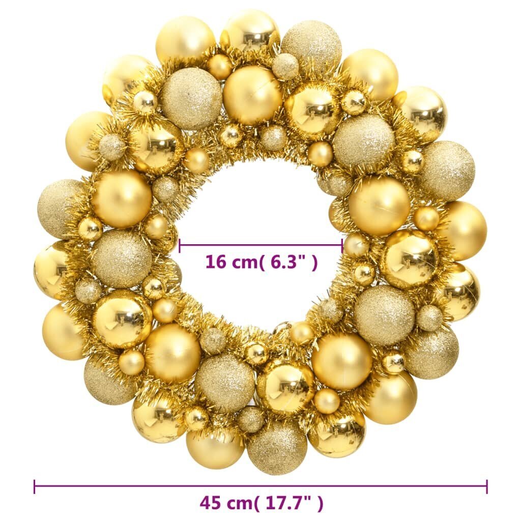 vidaXL jõulupärg, kuldne, 45 cm, polüstüreen hind ja info | Peokaunistused | kaup24.ee