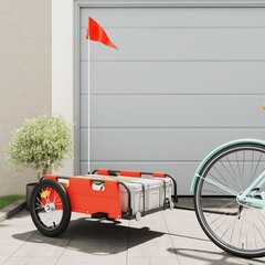 vidaXL jalgratta järelkäru, oranž, oxford kangas/raud hind ja info | Jalgrattakärud | kaup24.ee
