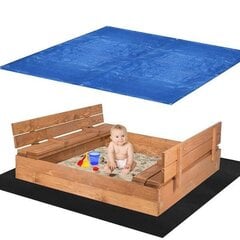 Kinnine liivakast Springos, 120x120 cm hind ja info | Liivakastid, liiv ja mänguasjad | kaup24.ee