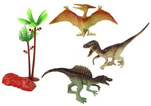 Dinosauruste figuuride komplekt koos tarvikutega Lean Toys, 8-osaline hind ja info | Poiste mänguasjad | kaup24.ee