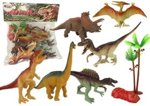Dinosauruste figuuride komplekt koos tarvikutega Lean Toys, 8-osaline hind ja info | Poiste mänguasjad | kaup24.ee