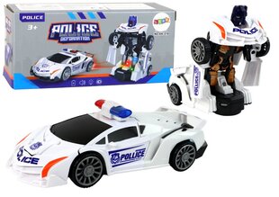 Policijos automobilis - robotas 2in1, baltas цена и информация | Игрушки для мальчиков | kaup24.ee