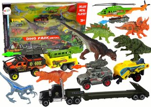 Dinosauruste ja sõidukite komplekt Lean Toys hind ja info | Poiste mänguasjad | kaup24.ee