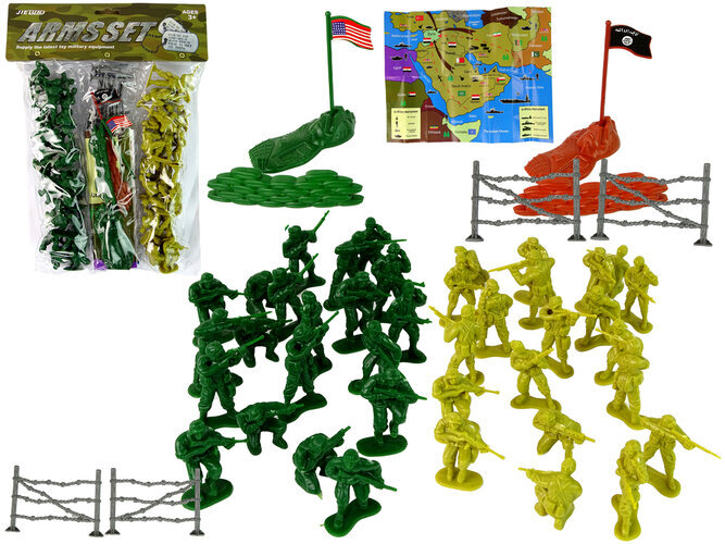 Sõjaväe kasarmute komplekt, 51-osaline hind ja info | Poiste mänguasjad | kaup24.ee