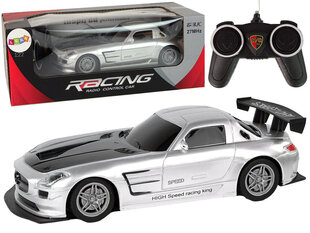 Rc puldiga võidusõiduauto Lean Toys, hall hind ja info | Poiste mänguasjad | kaup24.ee