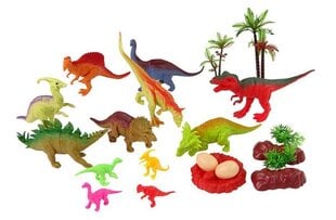 Dinosauruse figuuride komplekt koos tarvikutega Lean Toys, 21-osaline hind ja info | Poiste mänguasjad | kaup24.ee
