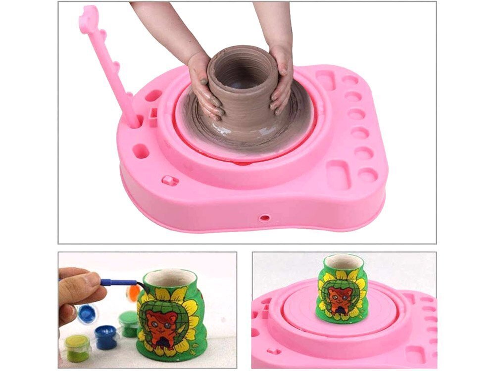 Elektriline pottsepa komplekt Pottery Workshop, roosa цена и информация | Tüdrukute mänguasjad | kaup24.ee