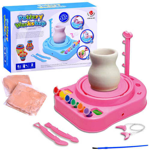 Elektriline pottsepa komplekt Pottery Workshop, roosa цена и информация | Tüdrukute mänguasjad | kaup24.ee