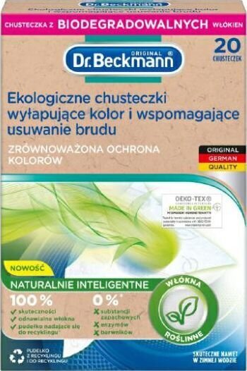 Dr. Beckman värvi- ja mustust imavad salvrätikud, 20 tk hind ja info | Pesuvahendid | kaup24.ee