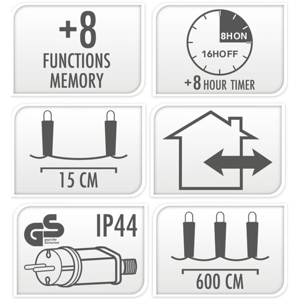 Jõulutulede valguskett 180 LED, 6 m hind ja info | Jõulutuled | kaup24.ee
