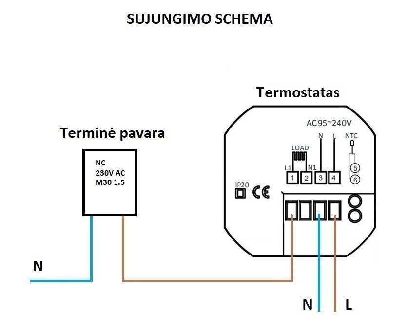 Nutitermostaat Spring TR8000-1WB, termostaat põrandaküttele, must цена и информация | Põrandaküte | kaup24.ee